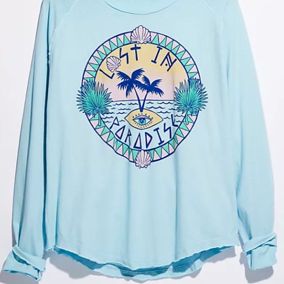 Midnight Rider x Free People Lost In Paradise Long Sleeve Tee Pink S - Picture 11 of 12